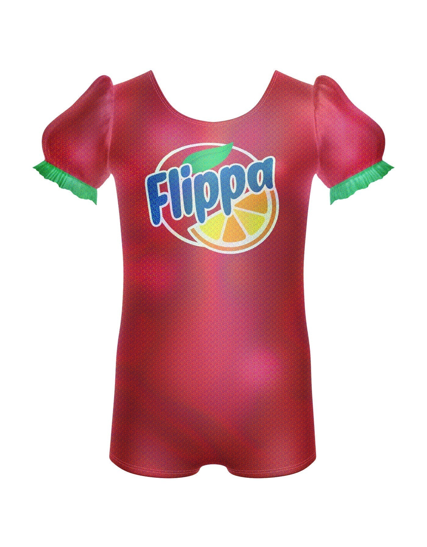 Orange Soda Puff Sleeve Biketard