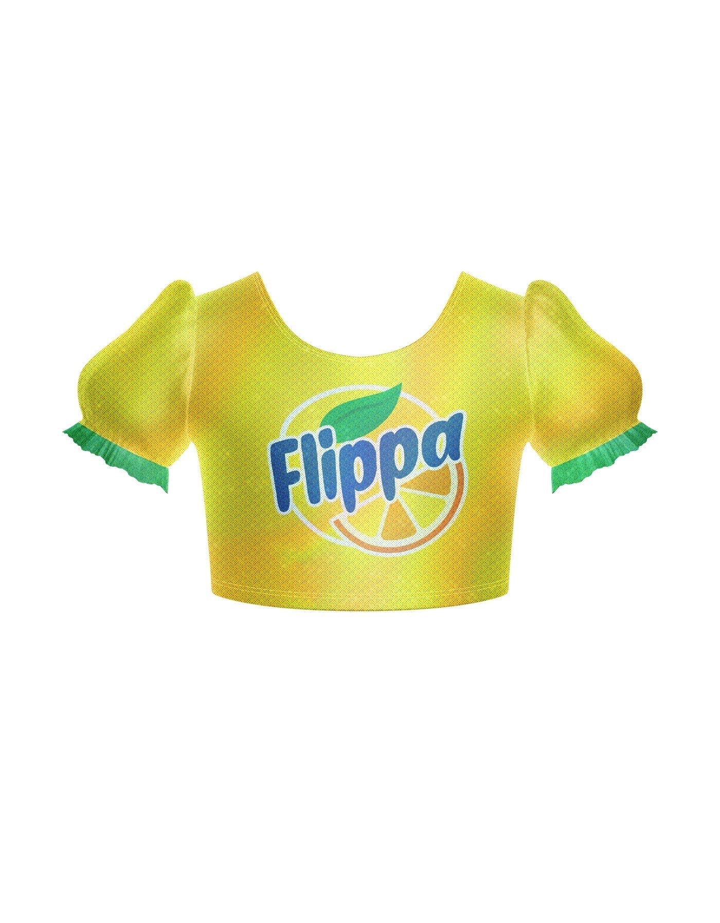 Orange Soda Puff Sleeve Crop Top