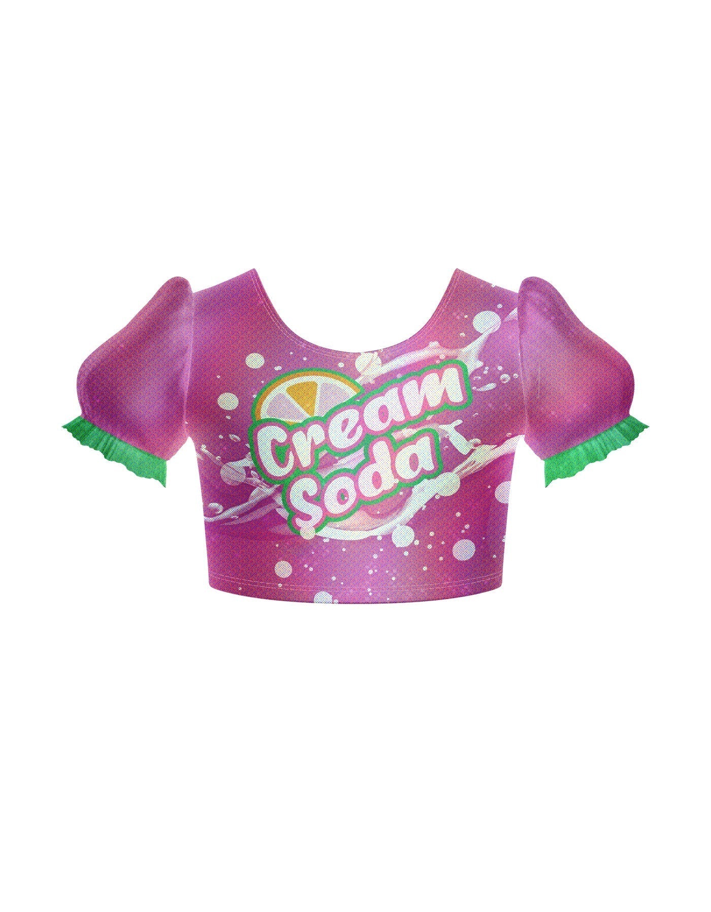Cream Soda Puff Sleeve Crop Top