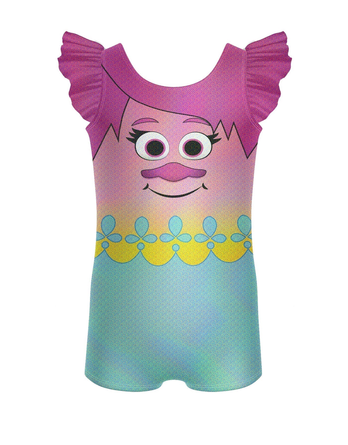 Little Gnomes Tank Biketard with Gather Sleeves