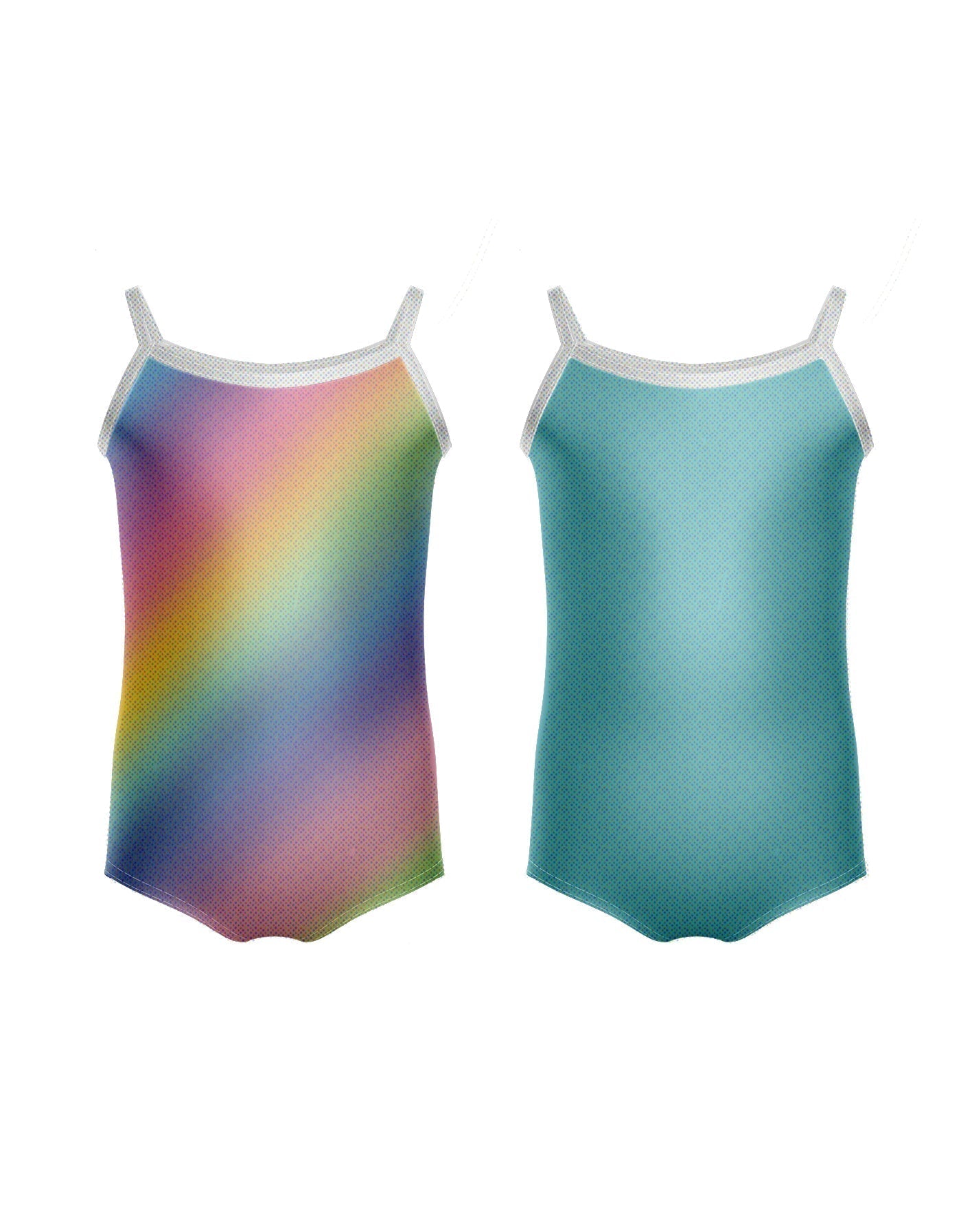 Reversible Pastel Rainbow Cami Leotard