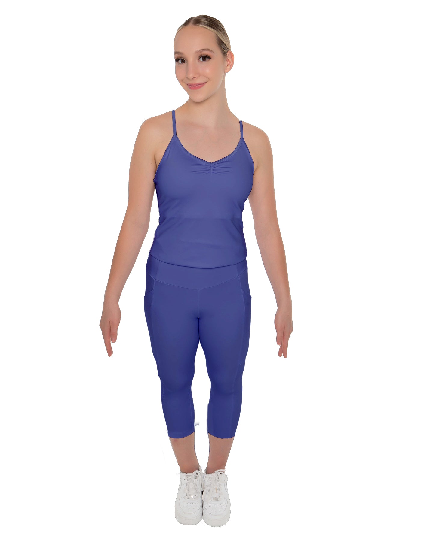 Solid Lycra Pocket Capri