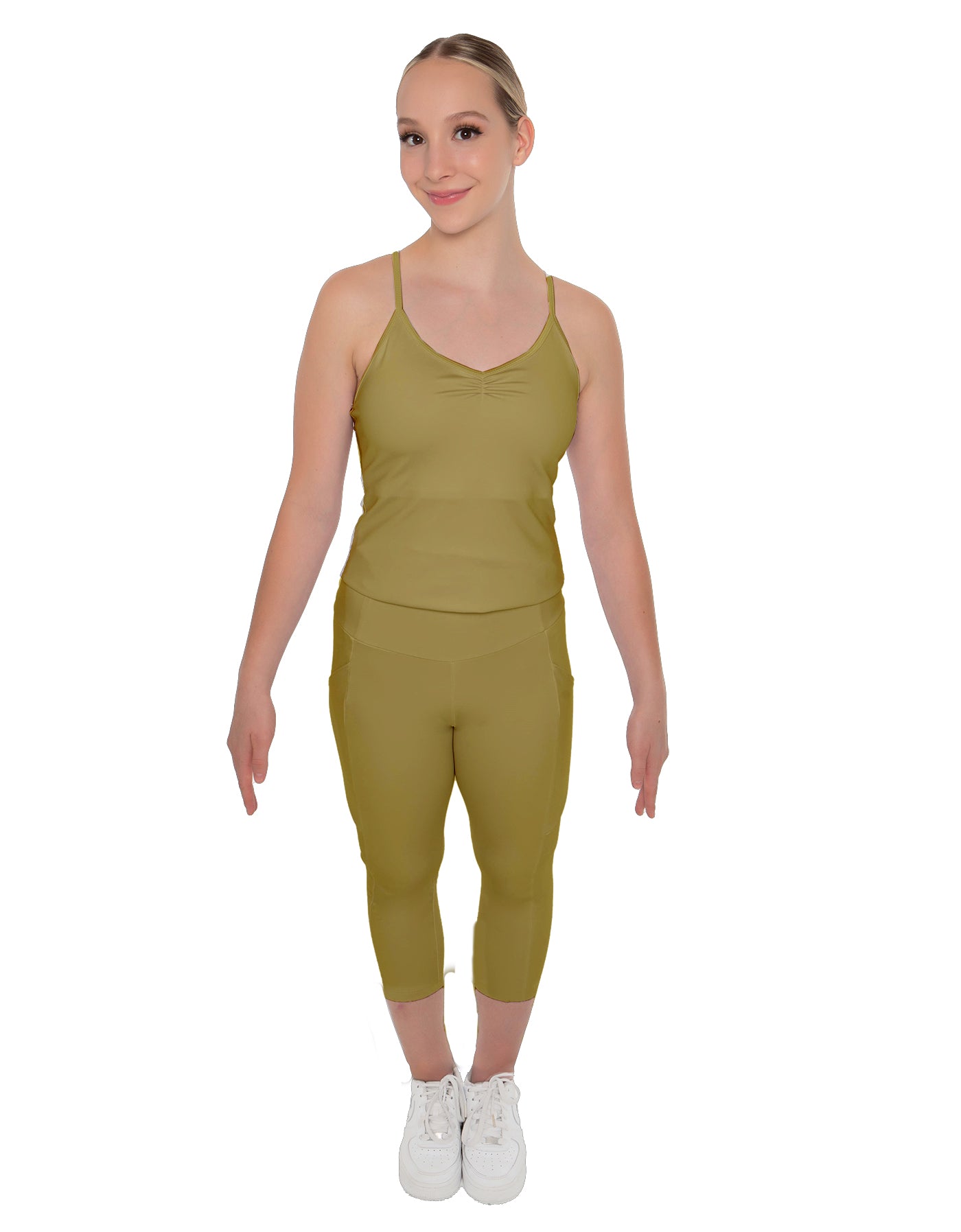 Solid Lycra Pocket Capri