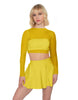 Solid Lycra Pleated Skirt with Panty