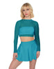 Solid Lycra Pleated Skirt with Panty