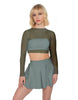 Solid Lycra Pleated Skirt with Panty