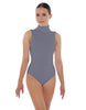 Solid Lycra Keyhole Open Back Leotard - Tall Collar