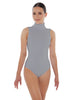 Solid Lycra Keyhole Open Back Leotard - Tall Collar