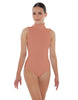 Solid Lycra Keyhole Open Back Leotard - Tall Collar