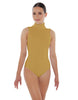 Solid Lycra Keyhole Open Back Leotard - Tall Collar