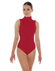 Solid Lycra Keyhole Open Back Leotard - Tall Collar