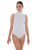 Solid Lycra Keyhole Open Back Leotard - Tall Collar