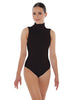 Solid Lycra Keyhole Open Back Leotard - Tall Collar