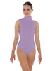 Solid Lycra Keyhole Open Back Leotard - Tall Collar