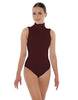 Solid Lycra Keyhole Open Back Leotard - Tall Collar