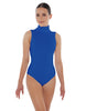Solid Lycra Keyhole Open Back Leotard - Tall Collar