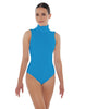 Solid Lycra Keyhole Open Back Leotard - Tall Collar