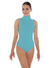 Solid Lycra Keyhole Open Back Leotard - Tall Collar