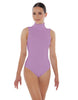 Solid Lycra Keyhole Open Back Leotard - Tall Collar