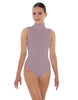 Solid Lycra Keyhole Open Back Leotard - Tall Collar