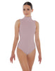 Solid Lycra Keyhole Open Back Leotard - Tall Collar