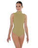 Solid Lycra Keyhole Open Back Leotard - Tall Collar