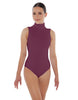 Solid Lycra Keyhole Open Back Leotard - Tall Collar