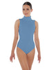 Solid Lycra Keyhole Open Back Leotard - Tall Collar