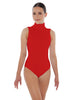 Solid Lycra Keyhole Open Back Leotard - Tall Collar