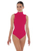 Solid Lycra Keyhole Open Back Leotard - Tall Collar