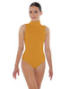 Solid Lycra Keyhole Open Back Leotard - Tall Collar