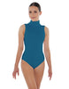Solid Lycra Keyhole Open Back Leotard - Tall Collar