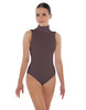 Solid Lycra Keyhole Open Back Leotard - Tall Collar