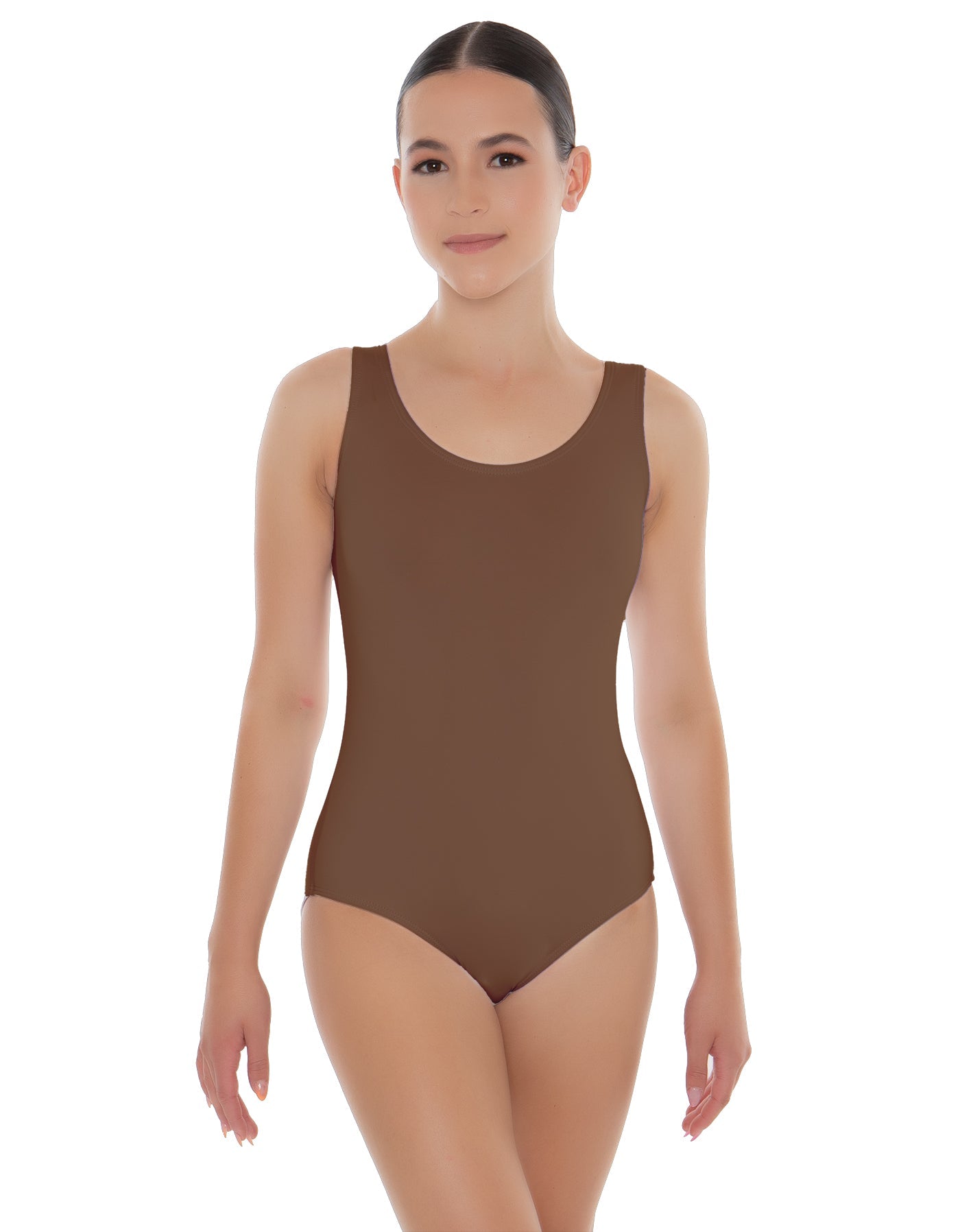 Solid Lycra Scoop Neck Open Back Leotard