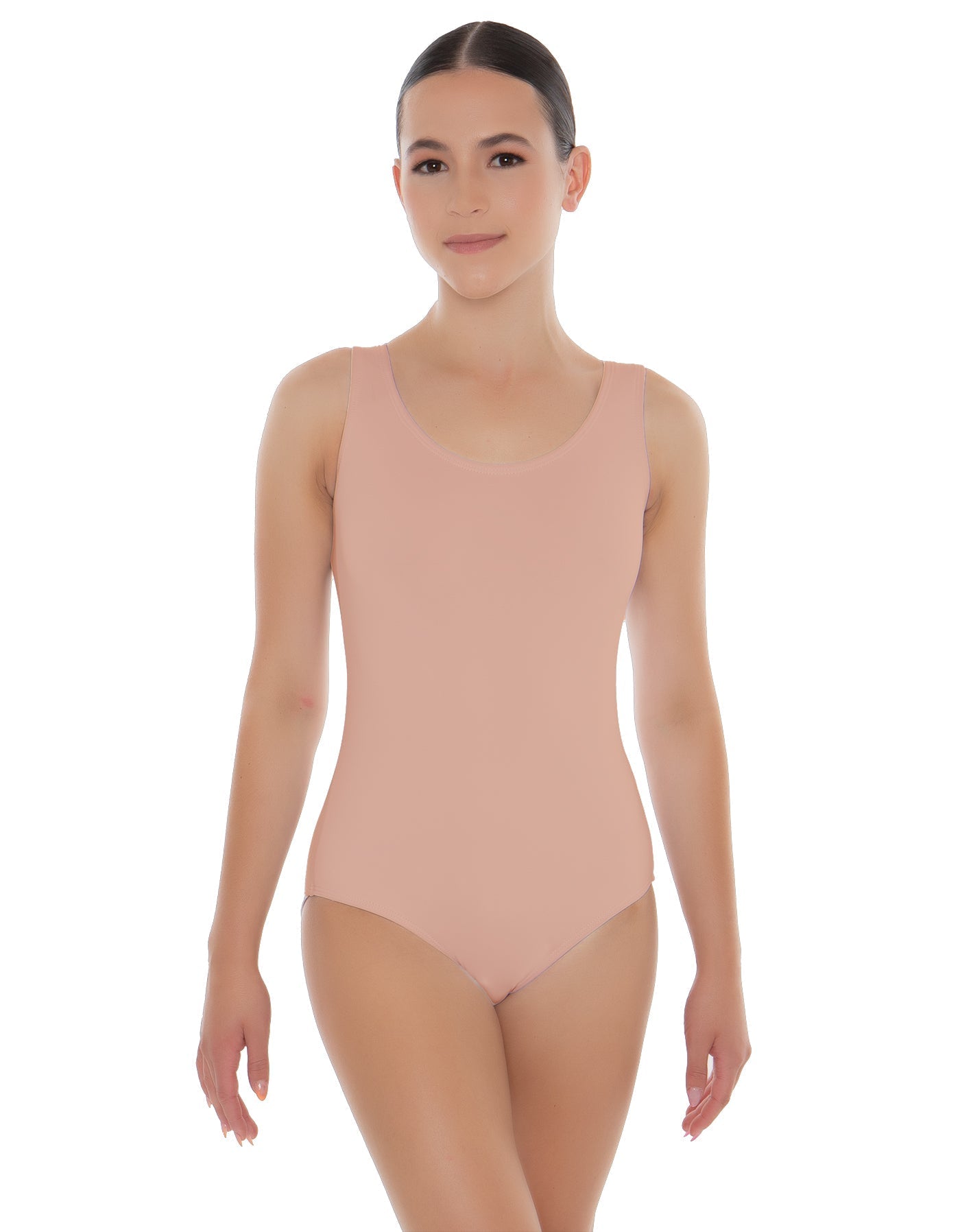 Solid Lycra Scoop Neck Open Back Leotard