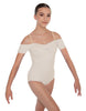 Solid Lycra Off The Shoulder Cap Sleeve Leotard