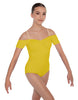 Solid Lycra Off The Shoulder Cap Sleeve Leotard