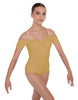 Solid Lycra Off The Shoulder Cap Sleeve Leotard