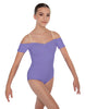 Solid Lycra Off The Shoulder Cap Sleeve Leotard