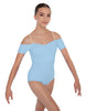 Solid Lycra Off The Shoulder Cap Sleeve Leotard