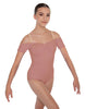 Solid Lycra Off The Shoulder Cap Sleeve Leotard
