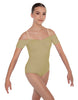 Solid Lycra Off The Shoulder Cap Sleeve Leotard