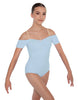 Solid Lycra Off The Shoulder Cap Sleeve Leotard