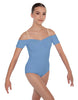 Solid Lycra Off The Shoulder Cap Sleeve Leotard