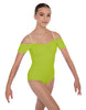 Solid Lycra Off The Shoulder Cap Sleeve Leotard