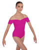 Solid Lycra Off The Shoulder Cap Sleeve Leotard
