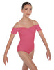 Solid Lycra Off The Shoulder Cap Sleeve Leotard