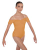 Solid Lycra Off The Shoulder Cap Sleeve Leotard
