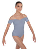 Solid Lycra Off The Shoulder Cap Sleeve Leotard