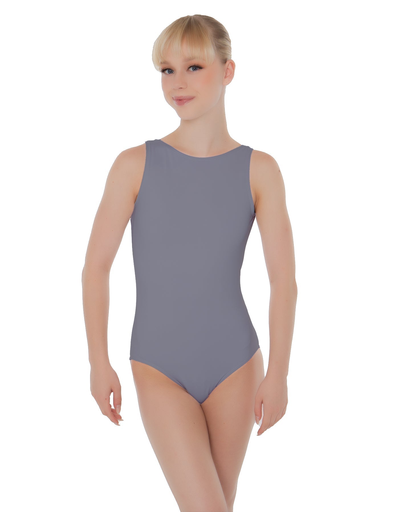 Solid Lycra Boatneck Open Back Leotard